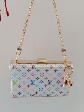 UPCYCLED Novelty Clutch with Pink Handle